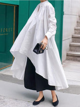 Urban White High-low Lace-up Blouse Dress